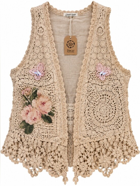 A Rare Bird Jackets & Blazers - #1929 A Rare Bird Pocket Full Of Posies Vest